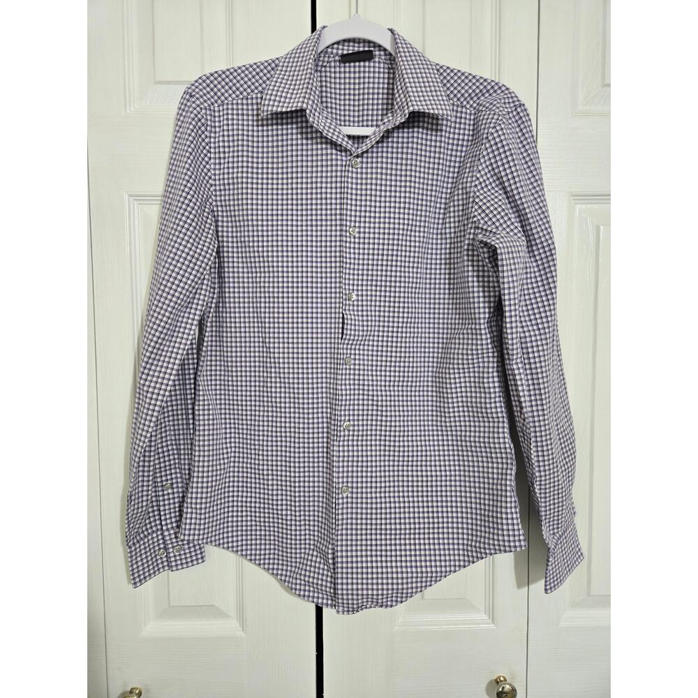 Van Heusen small men's plaid flex slim fit button up long sleeve shirt
